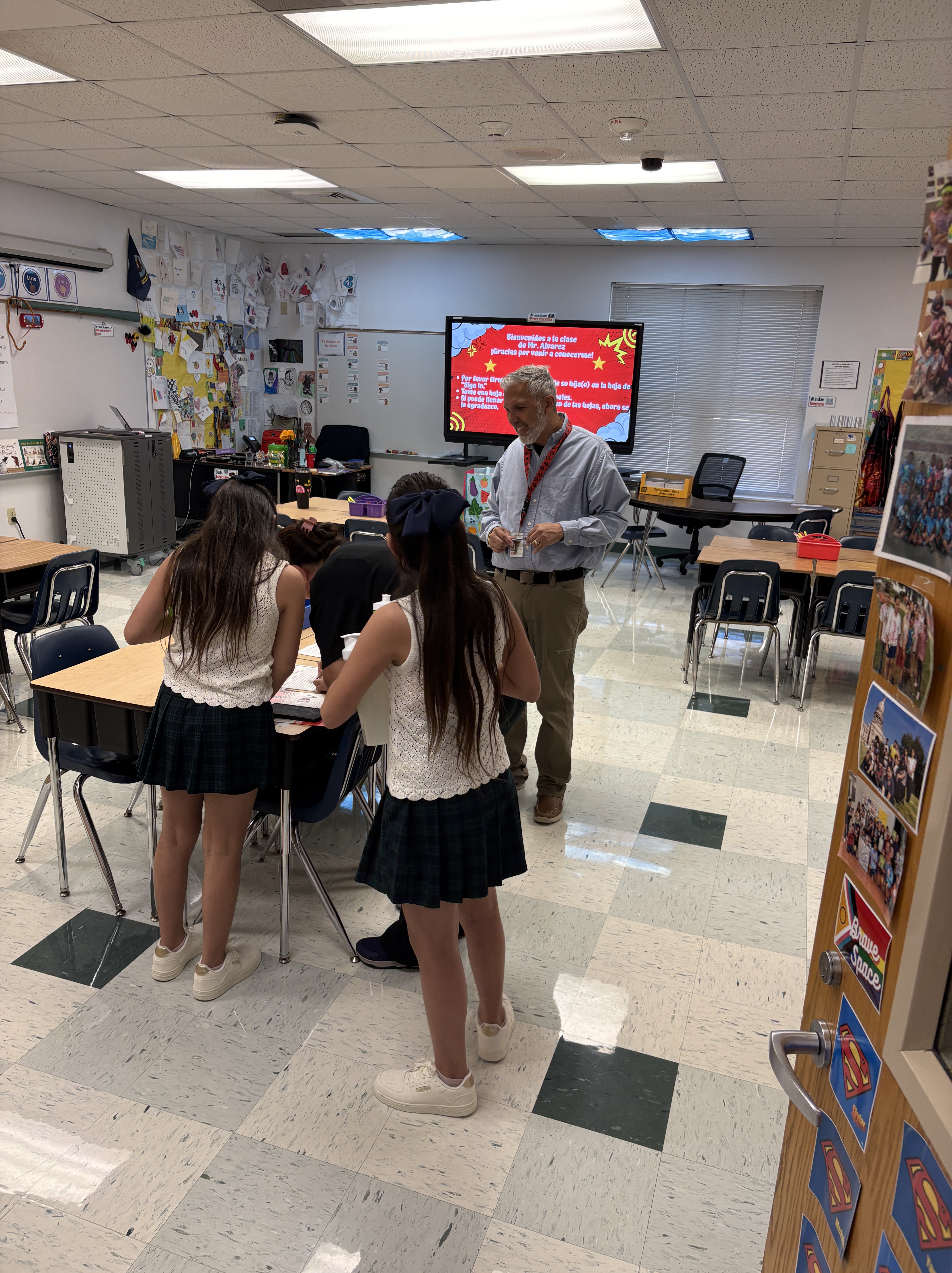 Scholars visiting as happy teacher